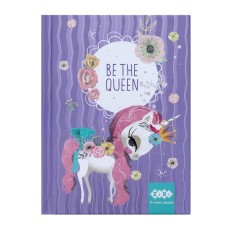 Блокнот «BE THE QUEEN» А6 на 64 аркуші у клітинку з твердою ламінованою обкладинкою, ТМ Zibi