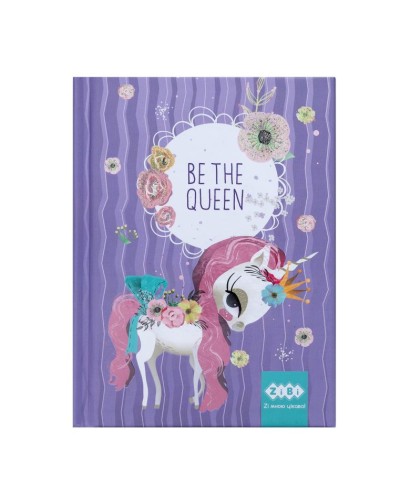 Блокнот «BE THE QUEEN» А6 на 64 аркуші у клітинку з твердою ламінованою обкладинкою, ТМ Zibi
