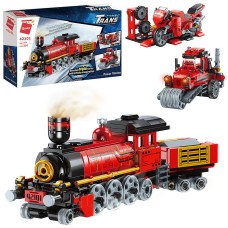 Конструктор «Поїзд-будтехніка-мотоцикл» 3 в 1 на 305 деталей, у коробці 32,5х19х5 см, Qman