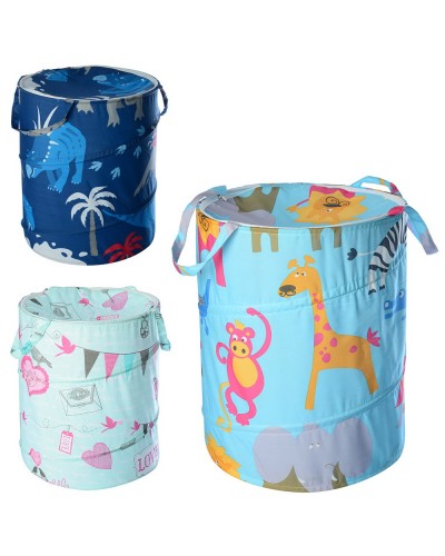 Кошик для іграшок 42х50 см, дах на застібці-змійці, в асортименті, у пакеті 45х45