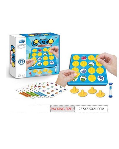 Настільна гра «Лото» розвивальна з пісочним годиником та картками, у коробці 22,5х5,5х21 см